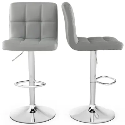 2 Set 360° Stivuitor bar din piele sintetică mare reglabil scaun scaun scaun Stool Gri