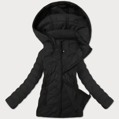 Jacheta de femeie cu glugă J Stil negru (16M9232-392)