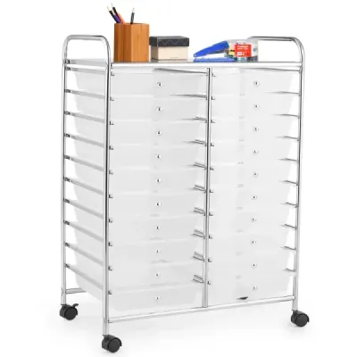 Rolling masina cu sertare Roll Container Badrollley Badregal Transparent