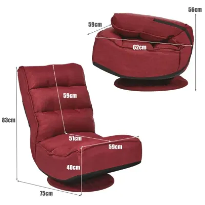 Scaun pivotant de 360 de grade cu spătar reglabil 59 x 62 x 56 cm rosu