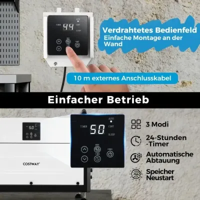 Dezumidificator de aer cu 3 moduri & 24H Uscator de constructii Timer agățat 2 în 1 dispozitiv industrial de uscare White