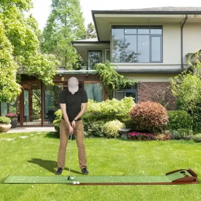 Joc de golf Mat cu 3 găuri și 3 mingi de golf și gazoane artificiale Golf Mat Plasting Trainer Green