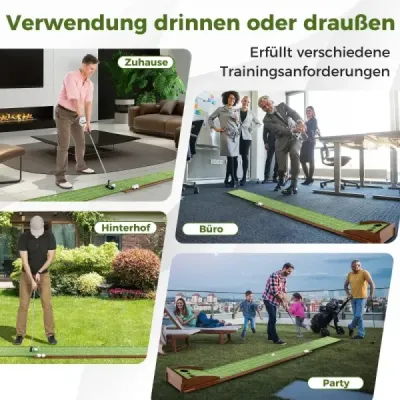Joc de golf Mat cu 3 găuri și 3 mingi de golf și gazoane artificiale Golf Mat Plasting Trainer Green