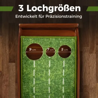 Joc de golf Mat cu 3 găuri și 3 mingi de golf și gazoane artificiale Golf Mat Plasting Trainer Green