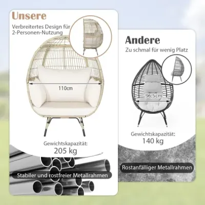 Coș în formă de ou Scaun supradimensionat interior și exterior