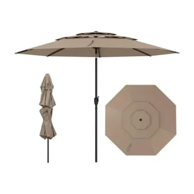 parasolar 3 etaje cu manivela paraşuta de grădină Windproof