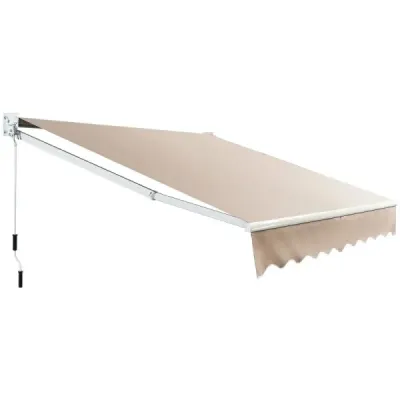 Copertină extensibilă exterioară din poliester rezistent la apă 295 x 250 cm Bej