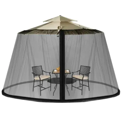 țânțar cu 2 uși și umbrelă dublu zip 12,5 x 2,3 m Negru