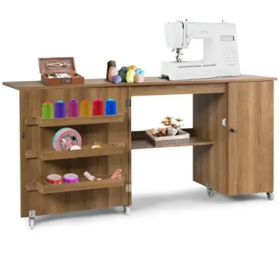 Masa pliabila de cusut masa versatila de baza cu placa larga de lucru 158 x 50 x 75 cm Brown