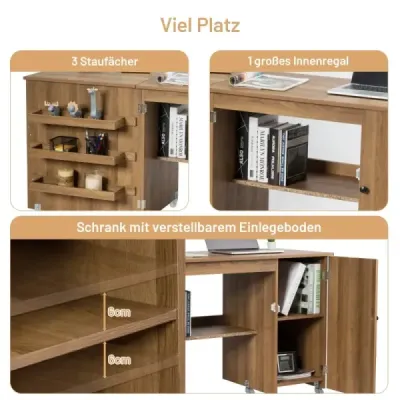 Masa pliabila de cusut masa versatila de baza cu placa larga de lucru 158 x 50 x 75 cm Brown