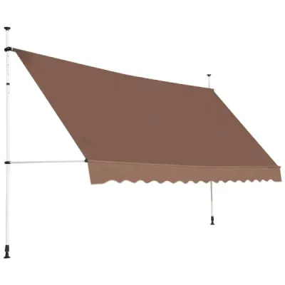 Coardă terminală de 400 cm lat balcon coperta fără a fora inaltime rezistent la UV reglabil maro