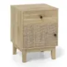 Masuta de noapte Rattan cu sertar &amp; dulap de noapte Stil Boho masa laterala natura