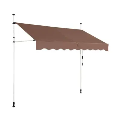 Panglică de fixare 350 cm late coperta balcon fără a fora inaltimea rezistenta la UV reglabil maro