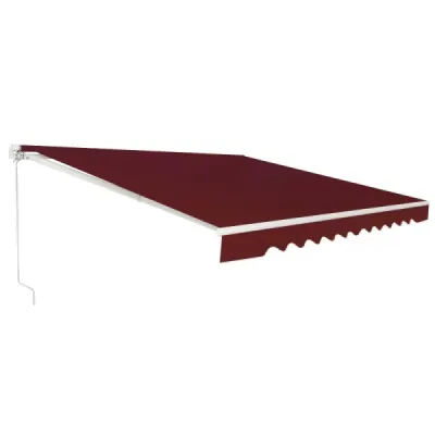 Markise cu terase din aluminiu retractabile cret protectie solara 3 x 2,5 m-vin rosu