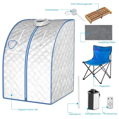 Saună cu aburi 3 L pliabil saună terapeutică personală 78 x 87 x 101 cm Argint