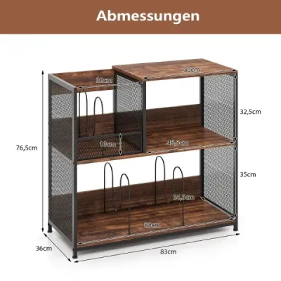 3-story recorder stand pentru până la 300 albume & 3 partiții detașabile